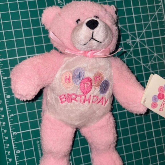 NEW- Pink Happy Birthday Plush - Picture 1 of 2